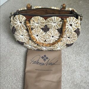 Patricia Nash Cream and Brown Woven Shoulder Bag